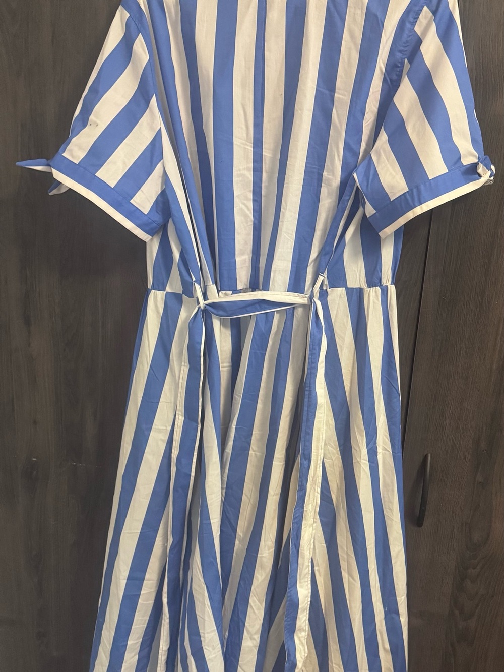 Striped Blue and White Button-Front women dress - Picture 3 of 7